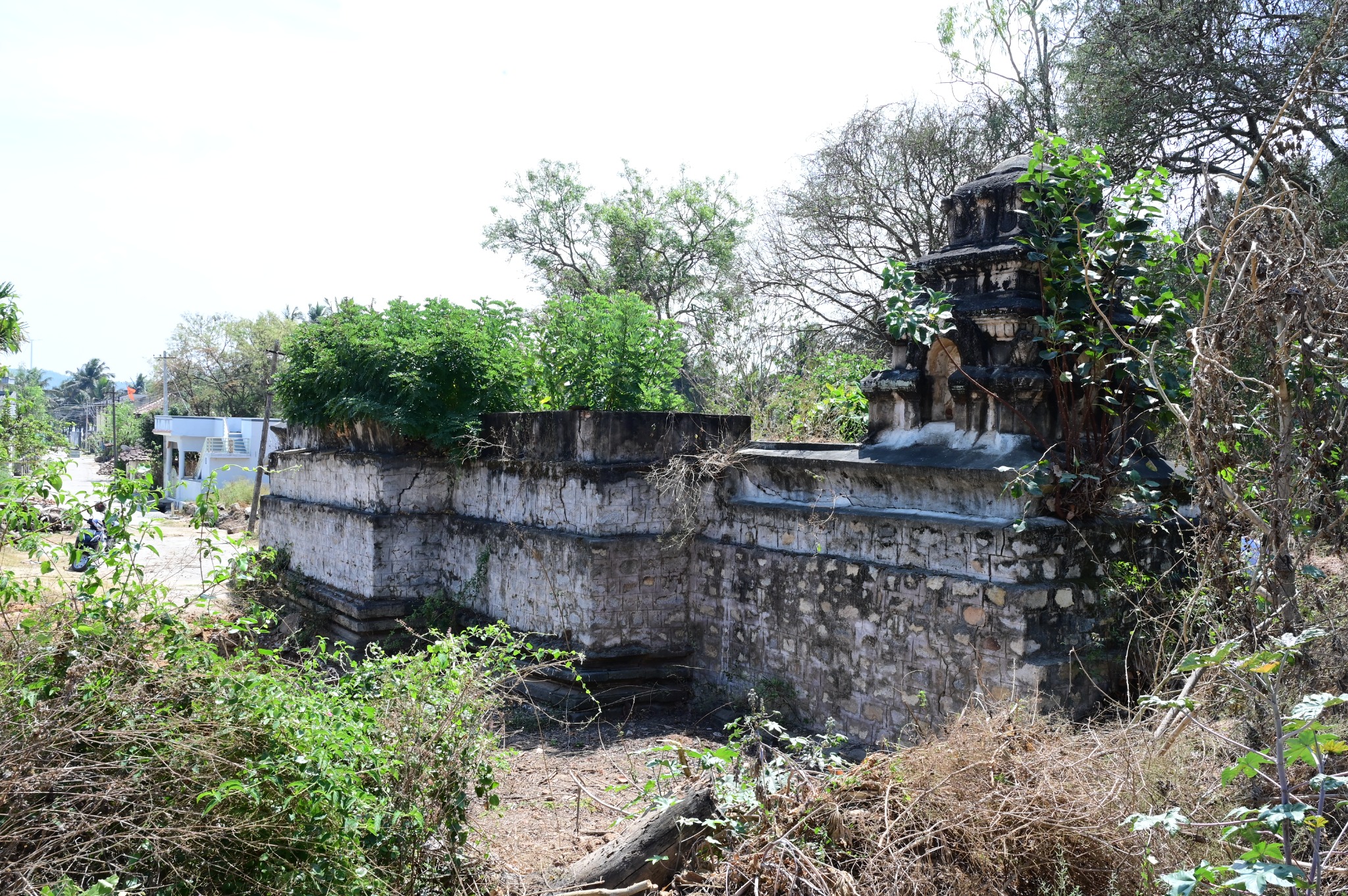 Exterior rear and side view of the historic temple