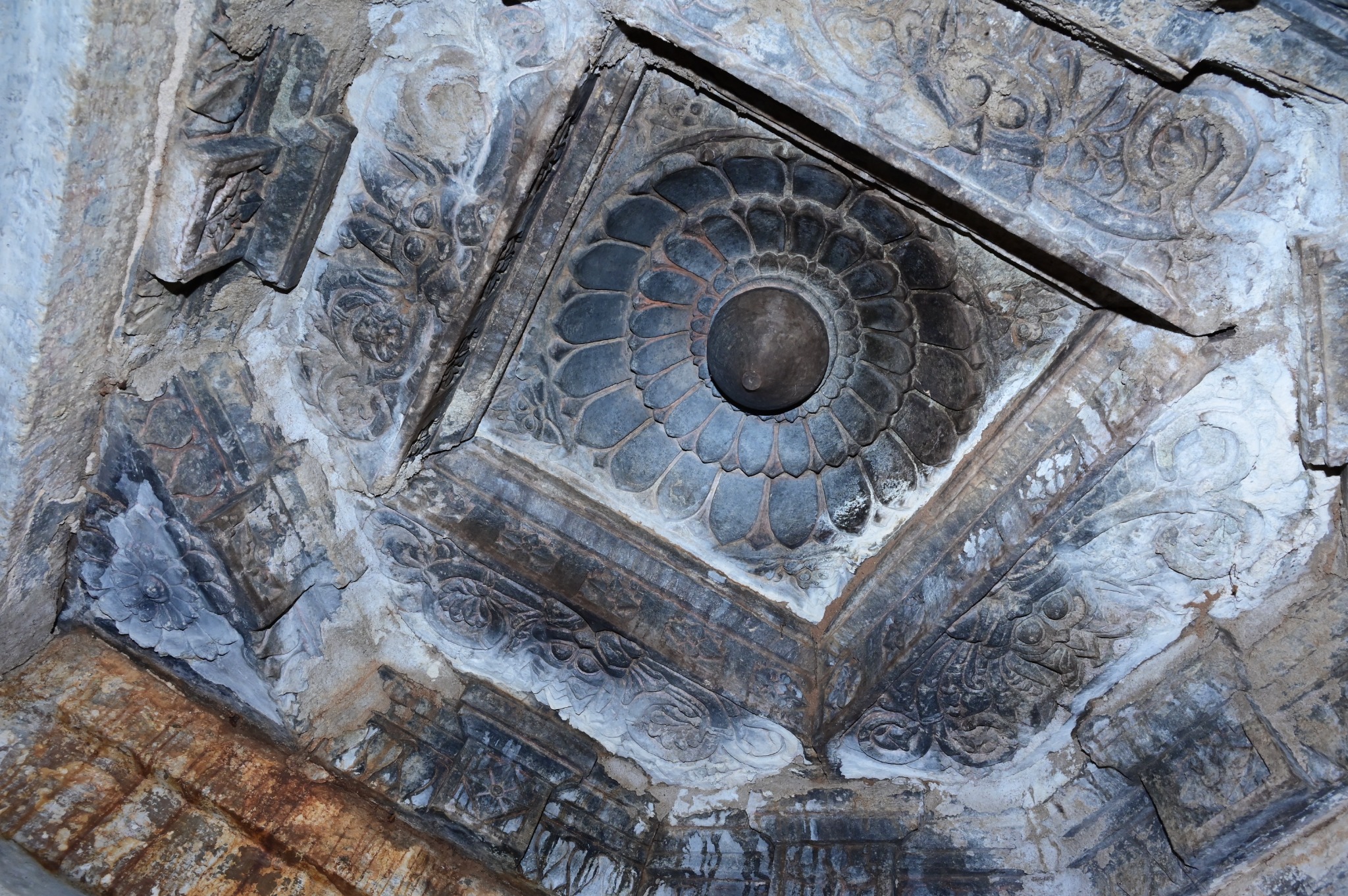 Historic lotus ceiling carving